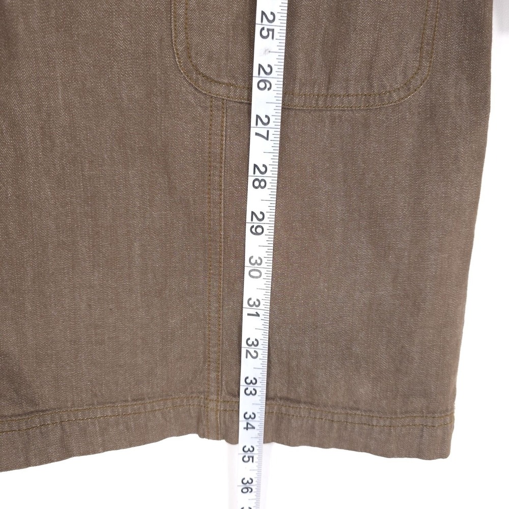 Boden Denim Mini Dress 8R Brown 100% Cotton Button Up Shift Tunic Natural WH443 - Picture 6 of 13